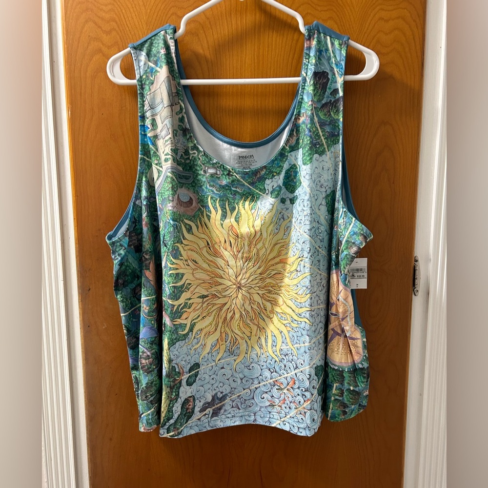 Disney Parks  Avatar Pandora Sunburst Graphic Tank Top in Blue, Green & Yellow